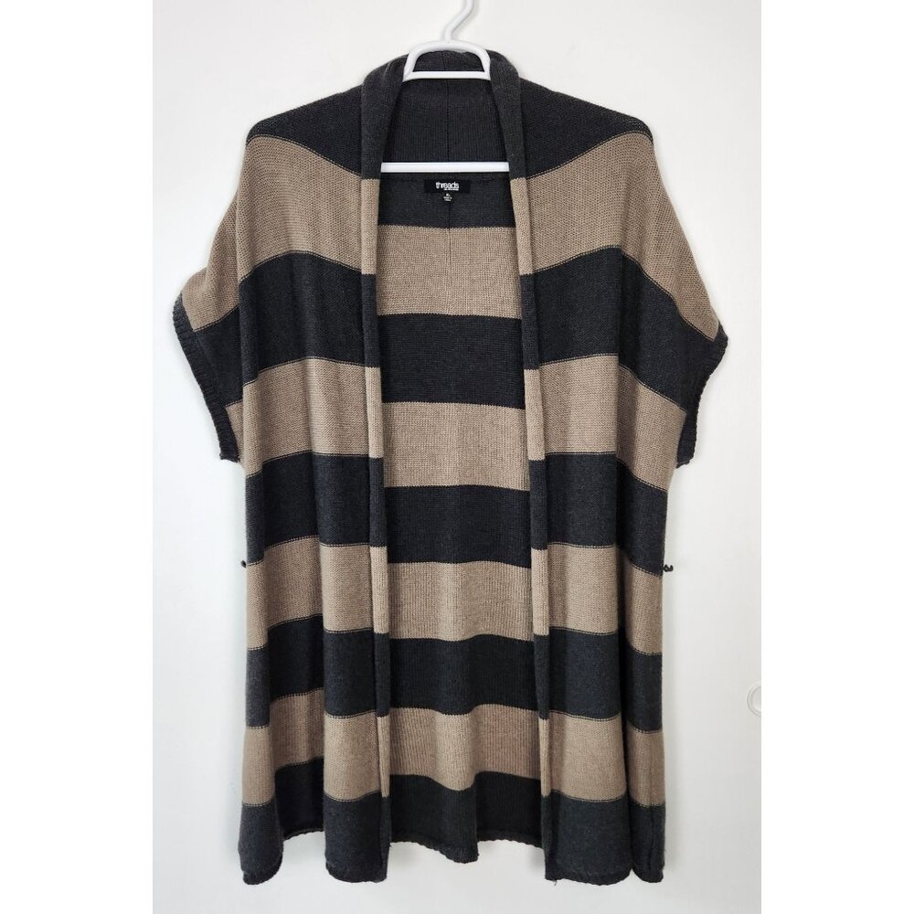 Threads By Saks Fifth Avenue Merino Wool Blend Open Front Cardigan/Duster, XL**